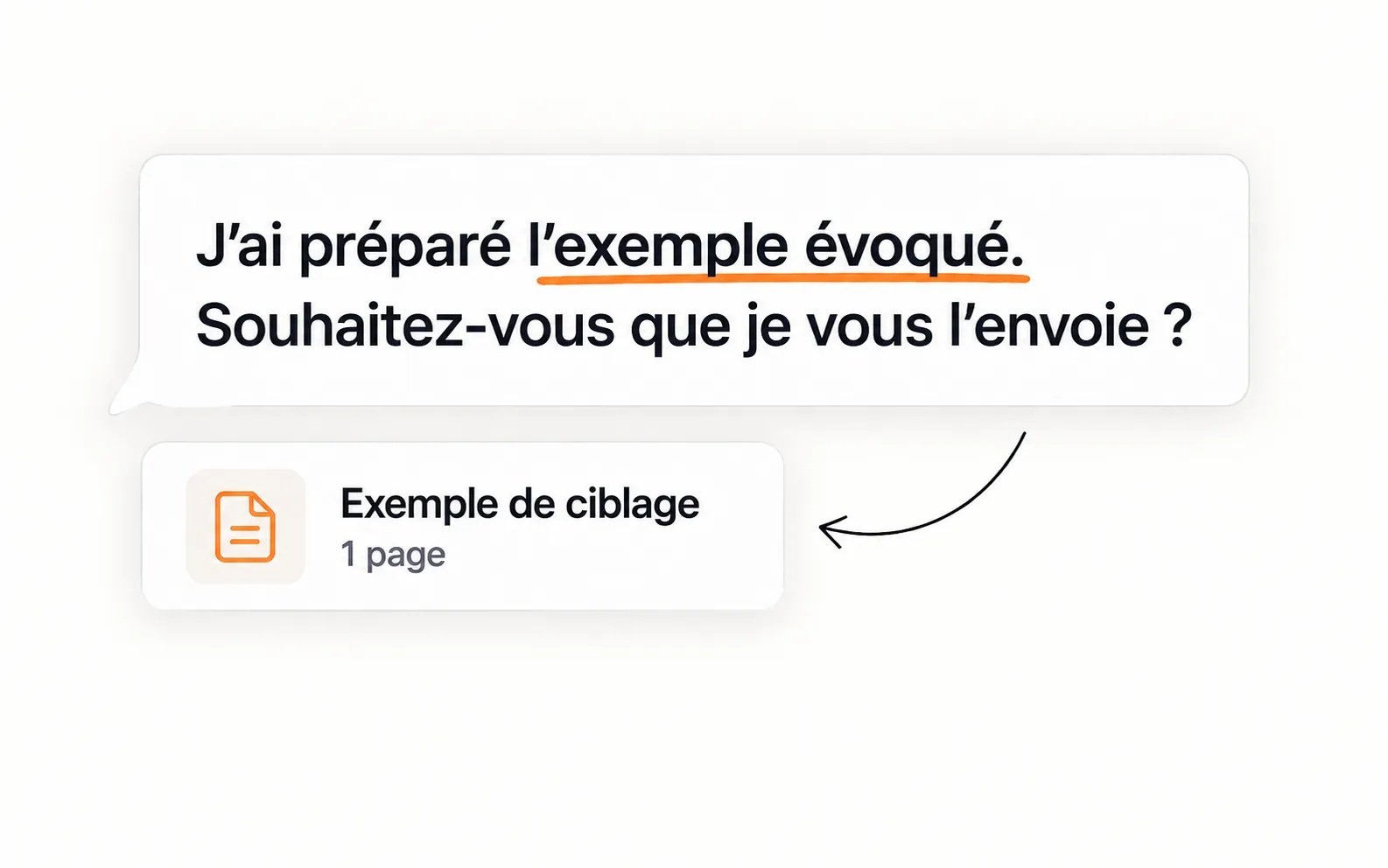 Une relance propose un exemple de ciblage déjà préparé.